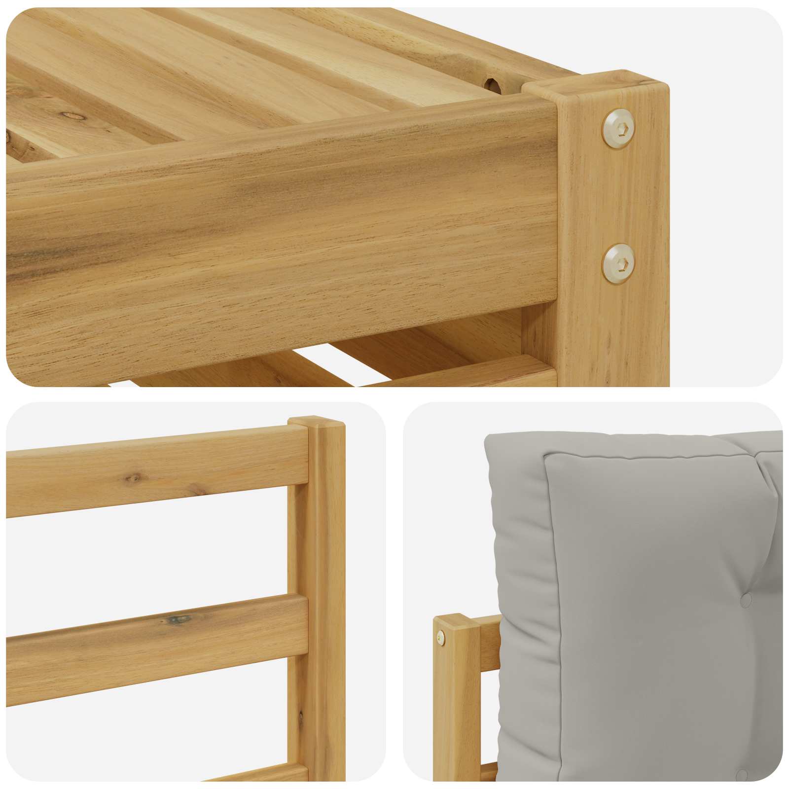 vidaXL Zestaw sof na zewnątrz 6 pcs Biały i jasnoszary 79 x 79 x 37 cm