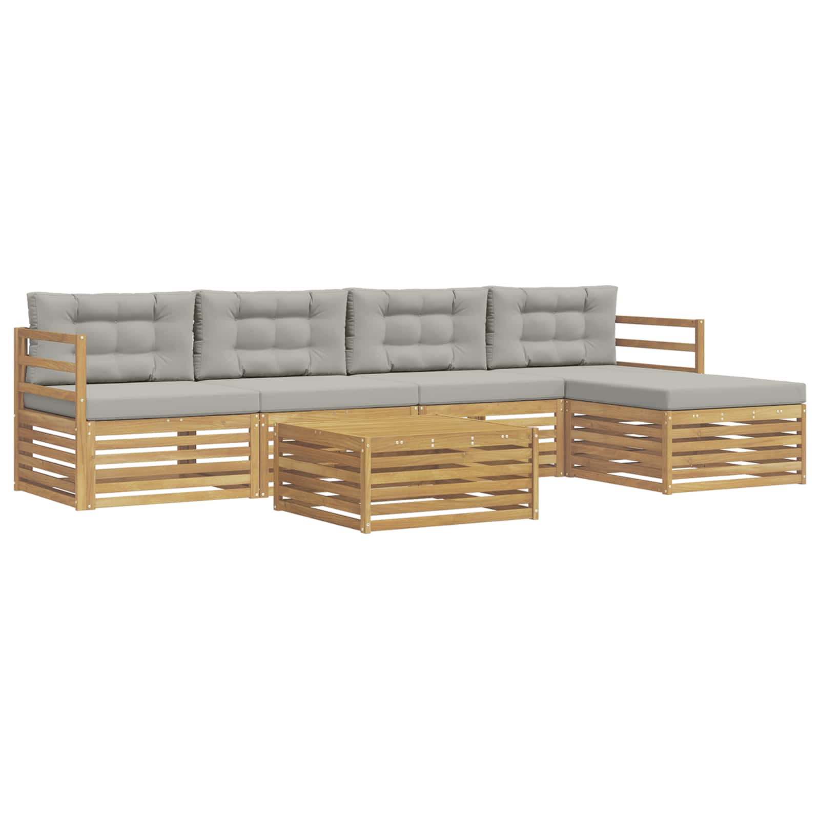vidaXL Zestaw sof na zewnątrz 6 pcs Biały i jasnoszary 79 x 79 x 37 cm