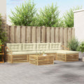 vidaXL Zestaw sof na zewnątrz 6 pcs Biały i kremowy 79 x 79 x 37 cm
