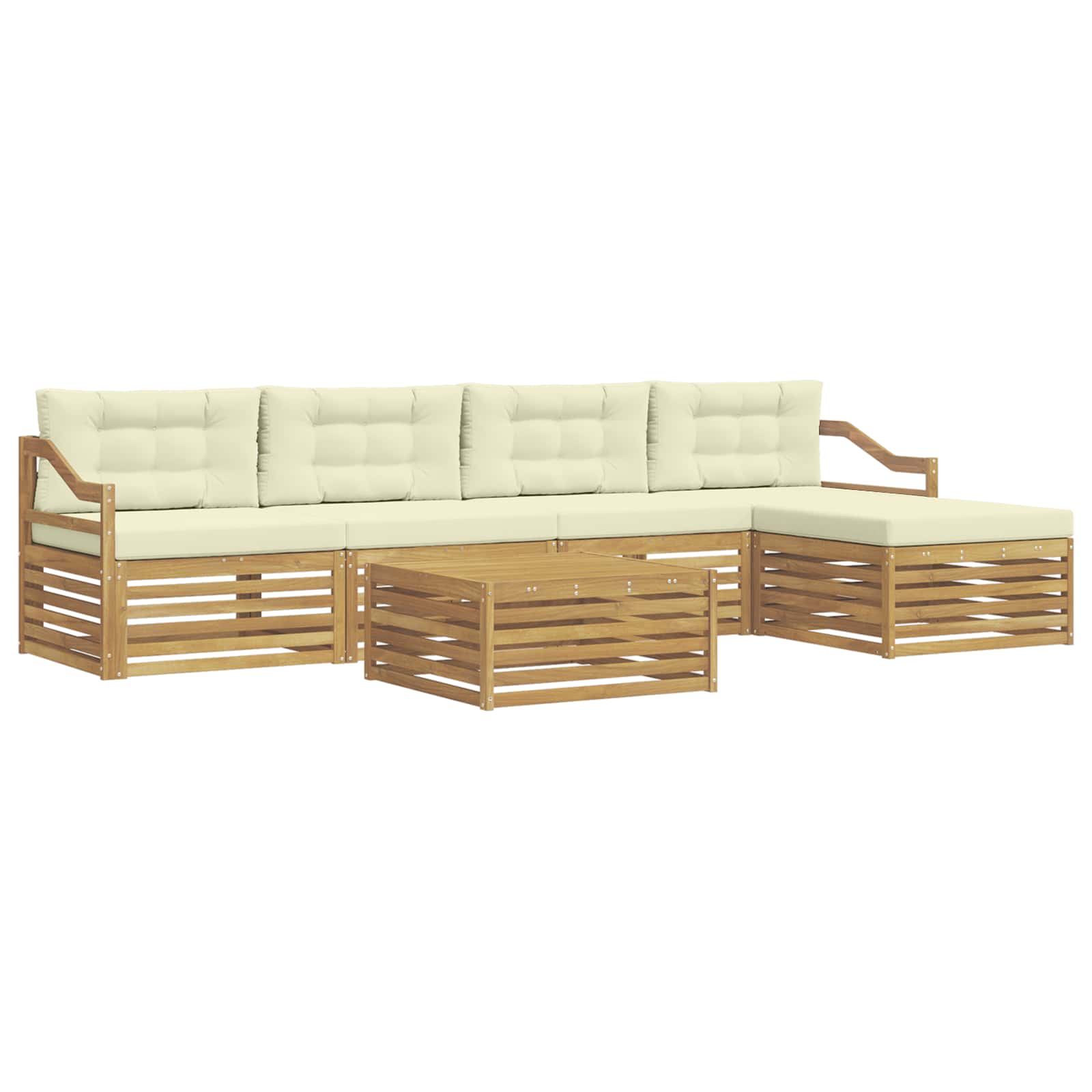 vidaXL Zestaw sof na zewnątrz 6 pcs Biały i kremowy 79 x 79 x 37 cm