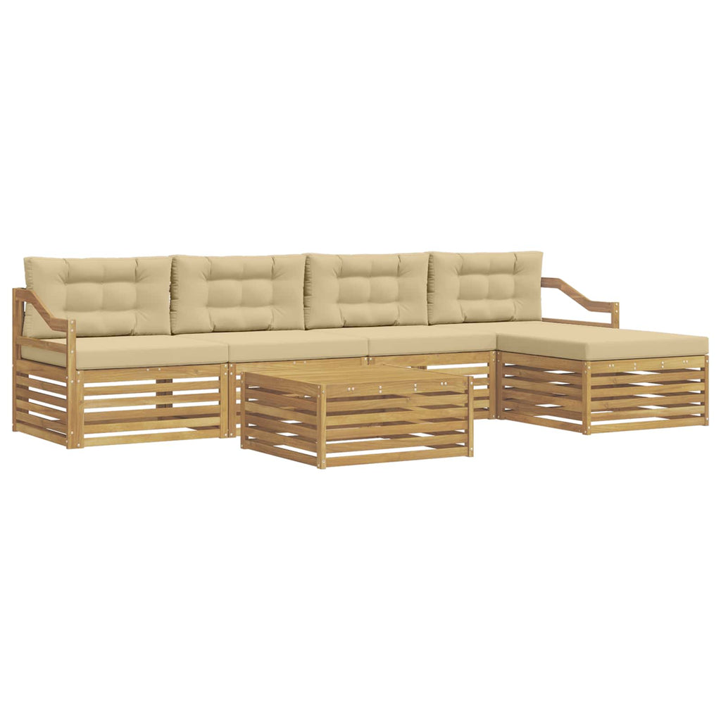 vidaXL Zestaw sof na zewnątrz 6 pcs Biały i Beżowy 79 x 79 x 37 cm