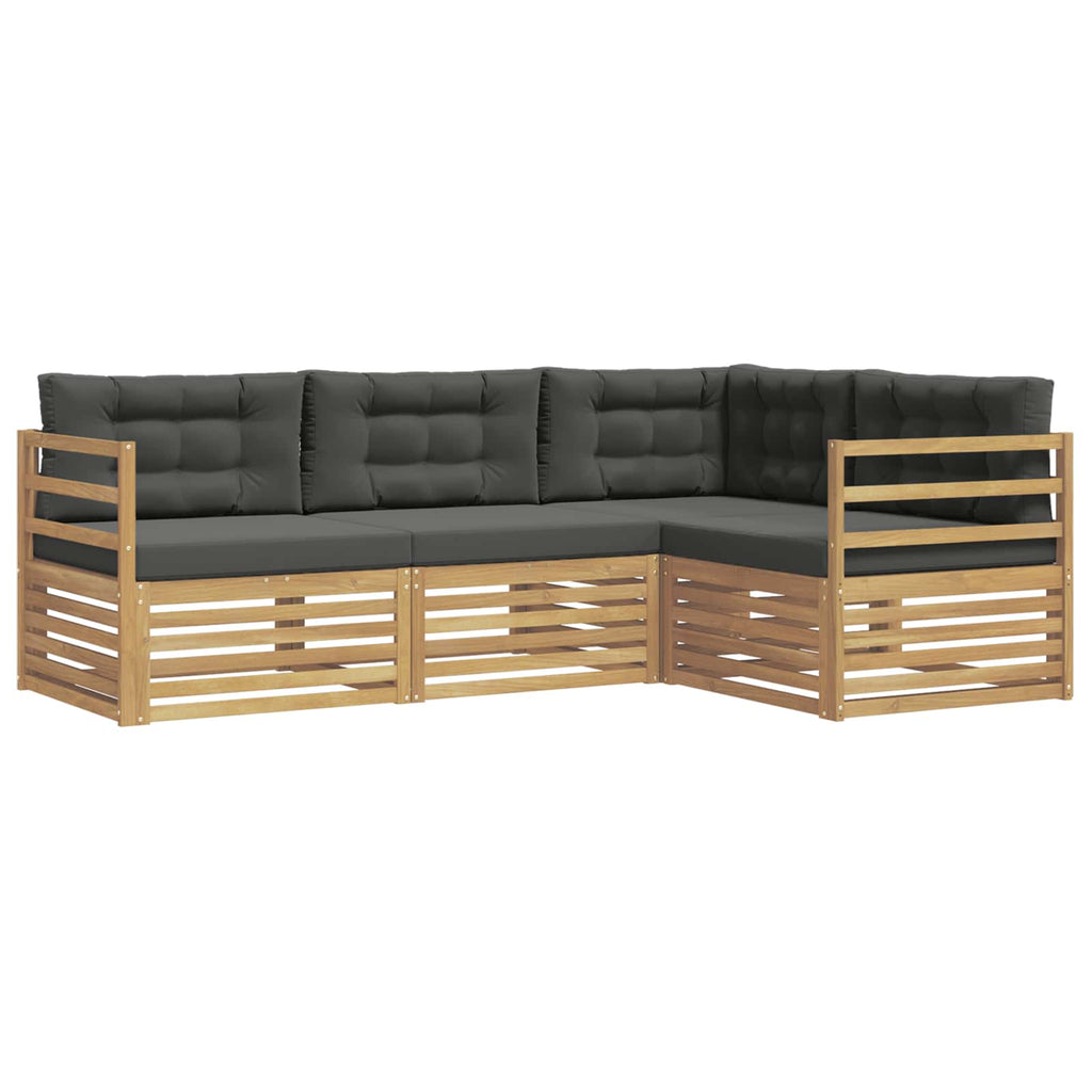 vidaXL Zestaw sof na zewnątrz 4 pcs Biały i antracyt