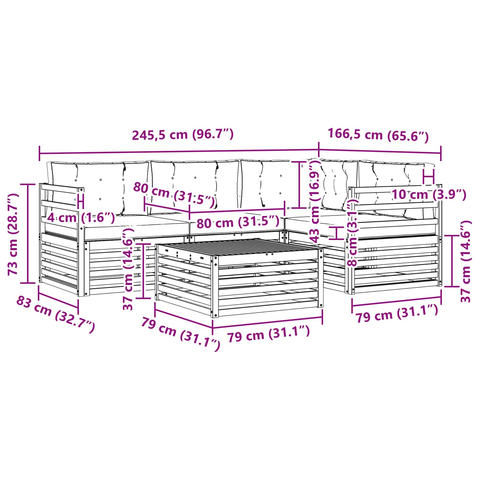 vidaXL Zestaw sof na zewnątrz 5 pcs Biały i jasnoszary Poliester