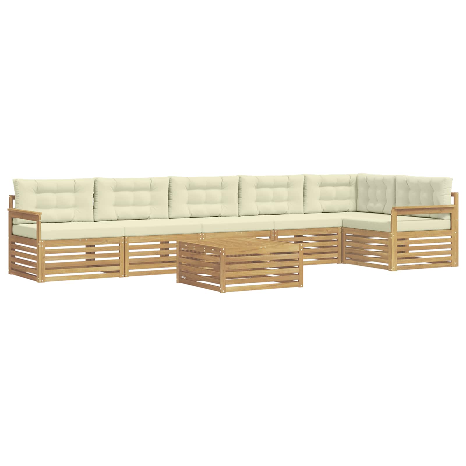 vidaXL Zestaw sof na zewnątrz z poduszką 7 pcs Biały i kremowy
