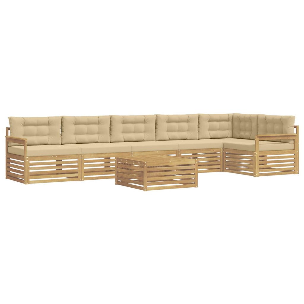 vidaXL Zestaw sof na zewnątrz z poduszką 7 pcs Biały i Beżowy