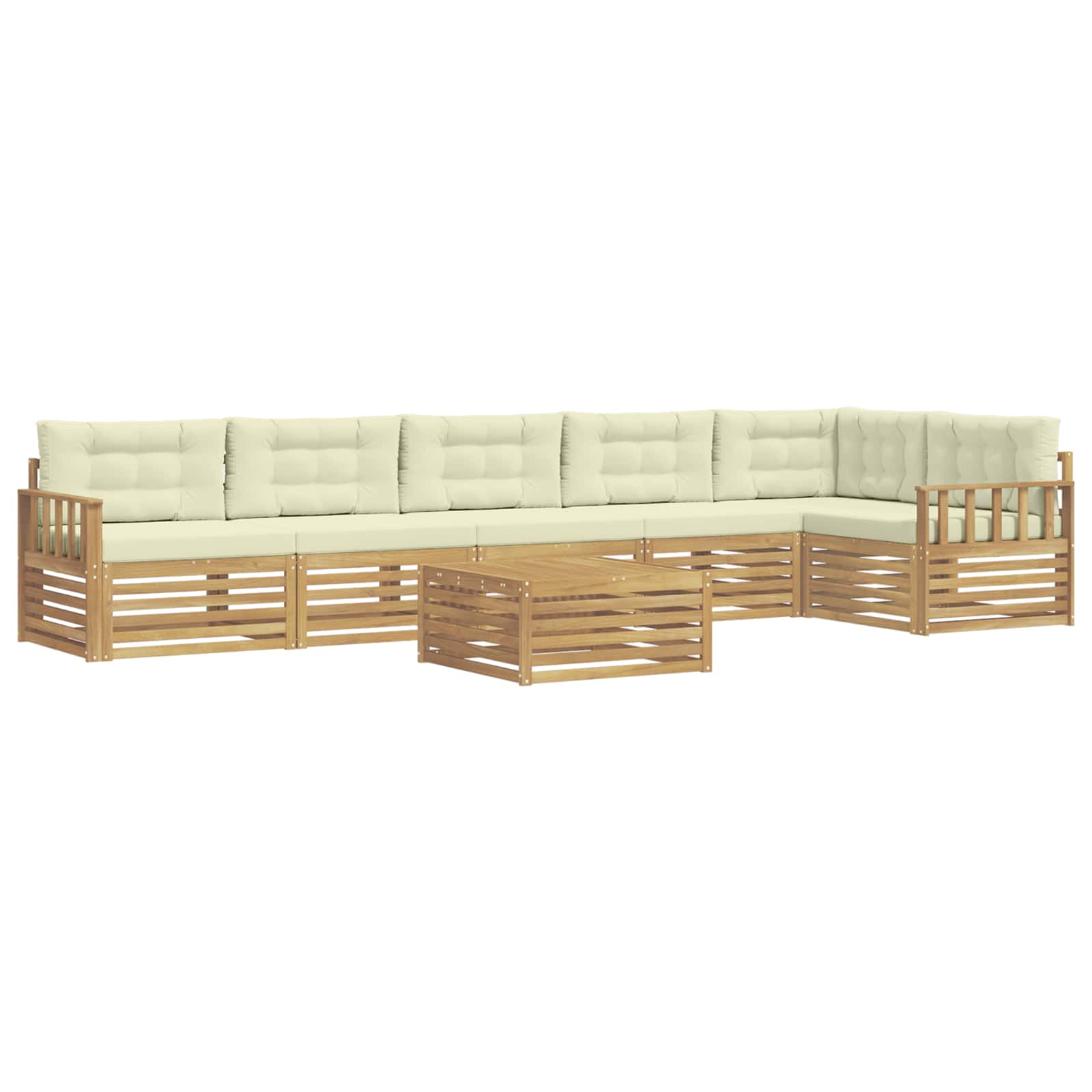 vidaXL Zestaw sof na zewnątrz z poduszką 7 pcs Biały i kremowy