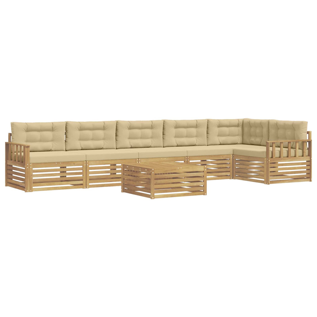vidaXL Zestaw sof na zewnątrz z poduszką 7 pcs Biały i Beżowy