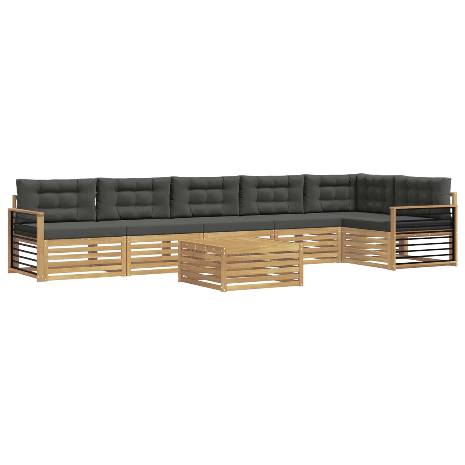 vidaXL Zestaw sof na zewnątrz z poduszką 7 pcs Biały i antracyt