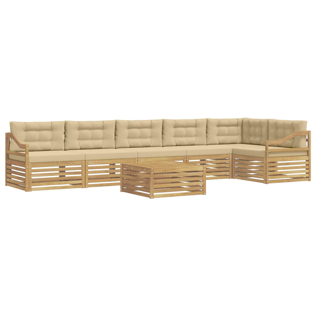 vidaXL Zestaw sof na zewnątrz 7 pcs Biały i Beżowy Poliester