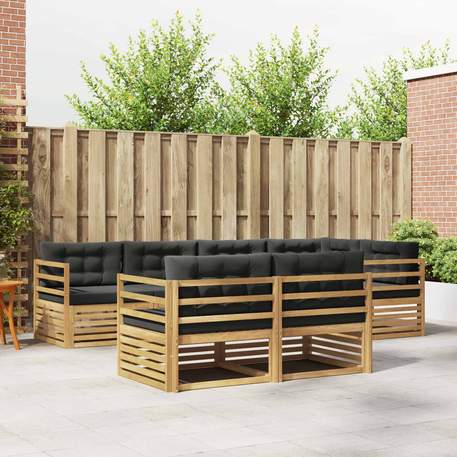 vidaXL Zestaw sof na zewnątrz 7 pcs Biały i antracyt Poliester