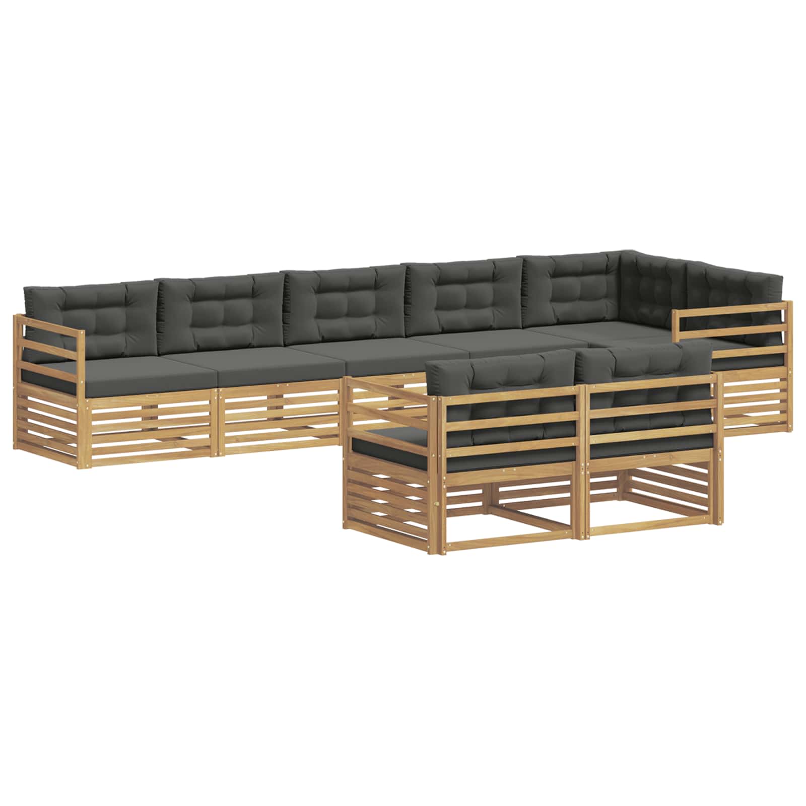 vidaXL Zestaw sof na zewnątrz 8 pcs Biały i antracyt Poliester