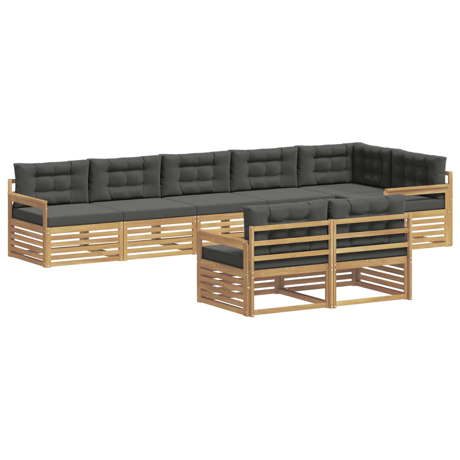 vidaXL Zestaw sof na zewnątrz 8 pcs Biały i antracyt Poliester