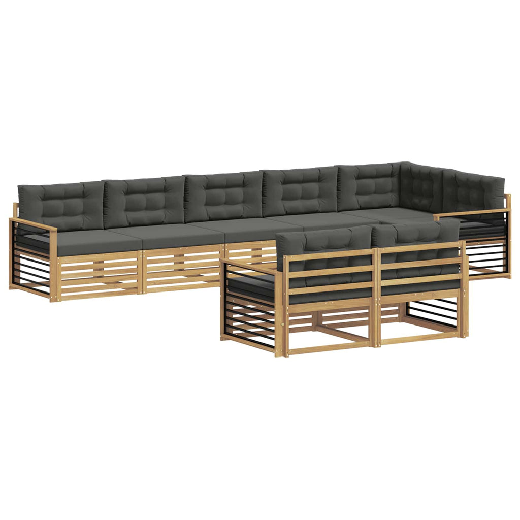 vidaXL Zestaw sof na zewnątrz 8 pcs Biały i antracyt Poliester