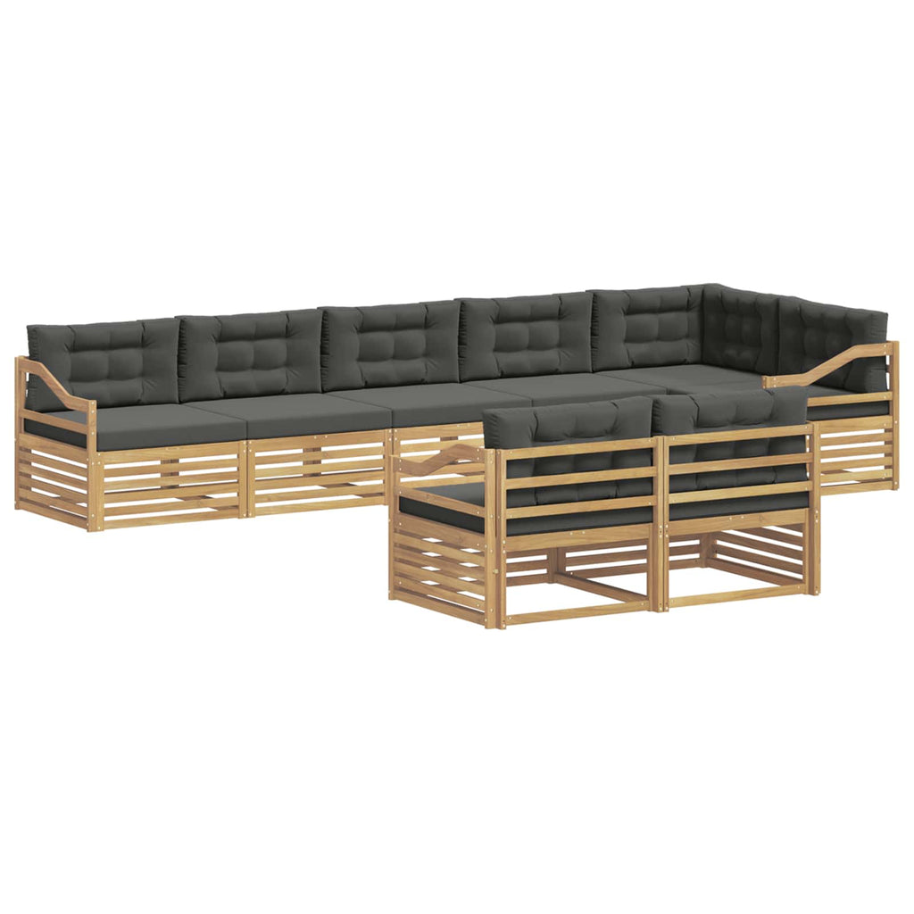 vidaXL Zestaw sof na zewnątrz 8 pcs Biały i antracyt Poliester