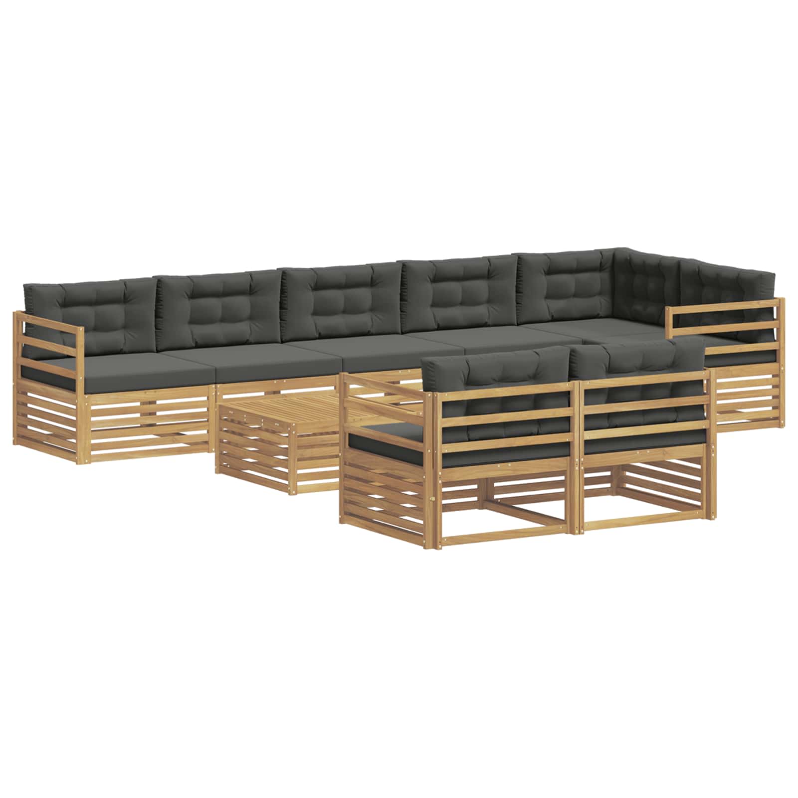 vidaXL Zestaw sof na zewnątrz z poduszką 9 pcs Biały i antracyt