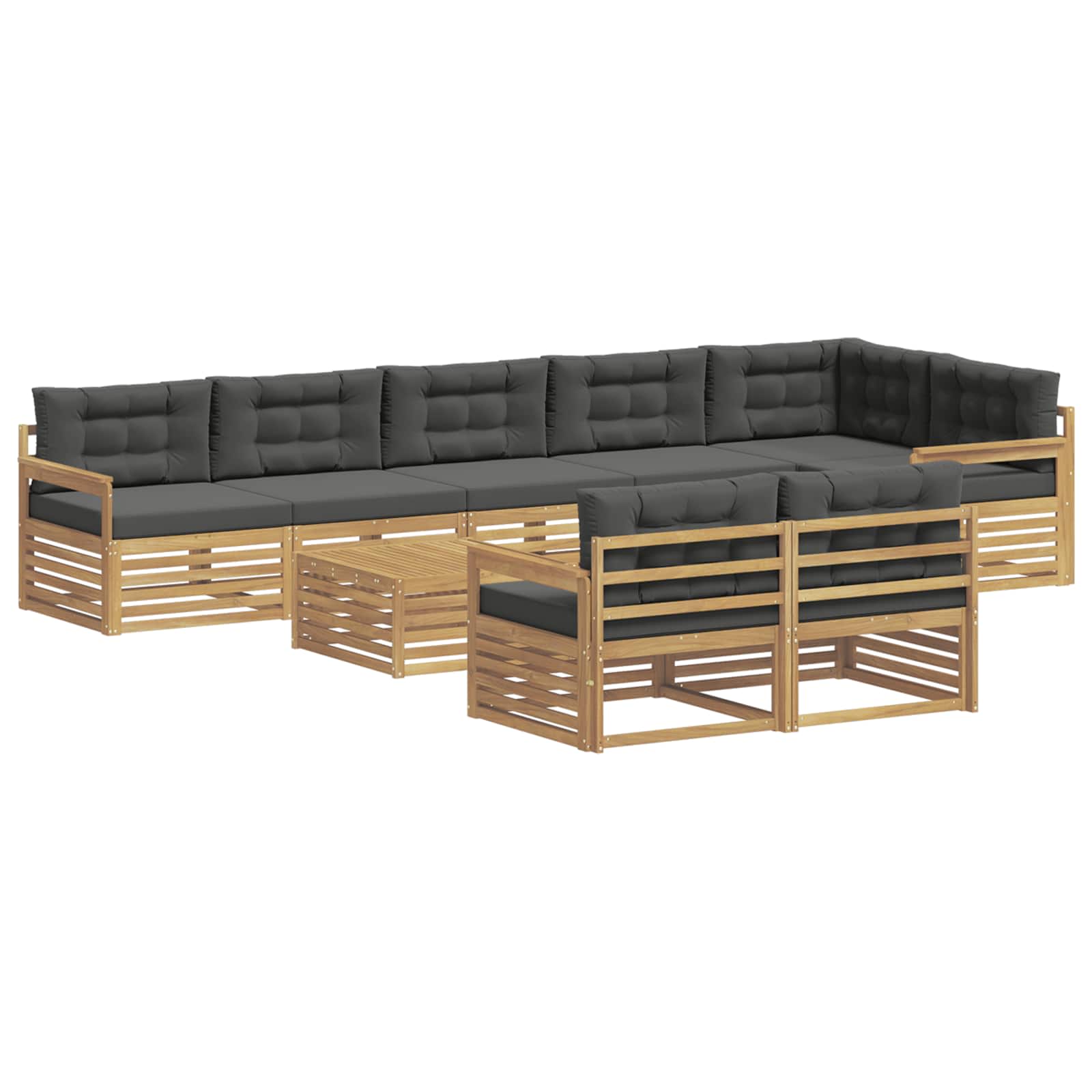 vidaXL Zestaw sof na zewnątrz 9 pcs Biały i antracyt Poliester