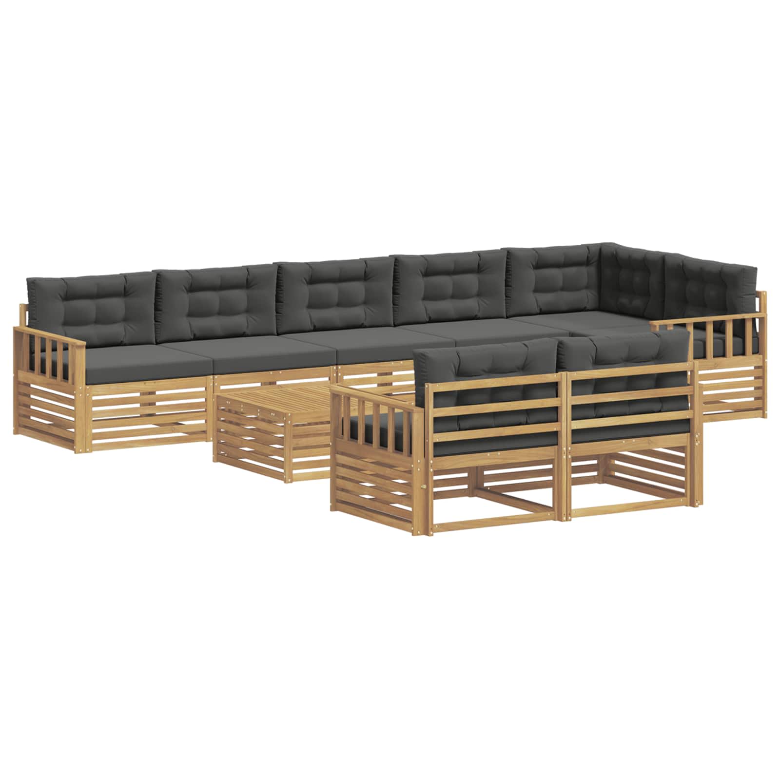 vidaXL Zestaw sof na zewnątrz 9 pcs Biały i antracyt Poliester