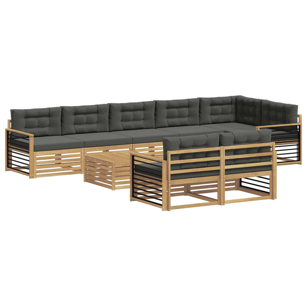 vidaXL Zestaw sof na zewnątrz 9 pcs Biały i antracyt Poliester