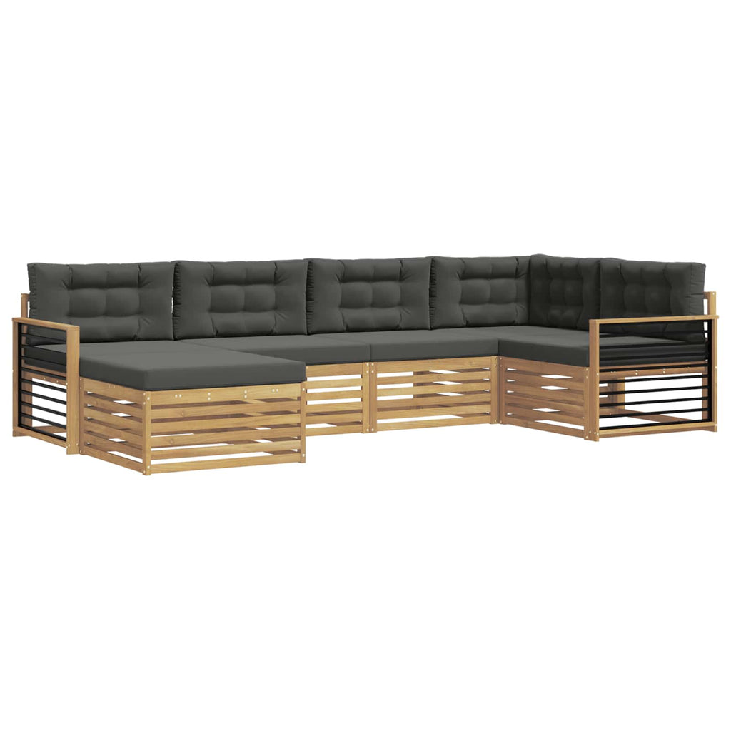 vidaXL Zestaw sof na zewnątrz 6 pcs Biały i antracyt Poliester