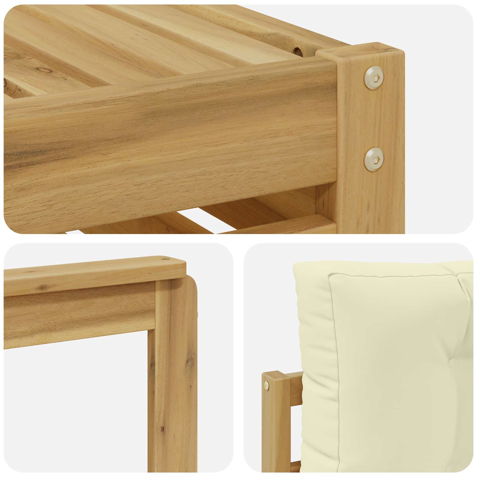 vidaXL Zestaw sof na zewnątrz z poduszką 7 pcs Biały i kremowy