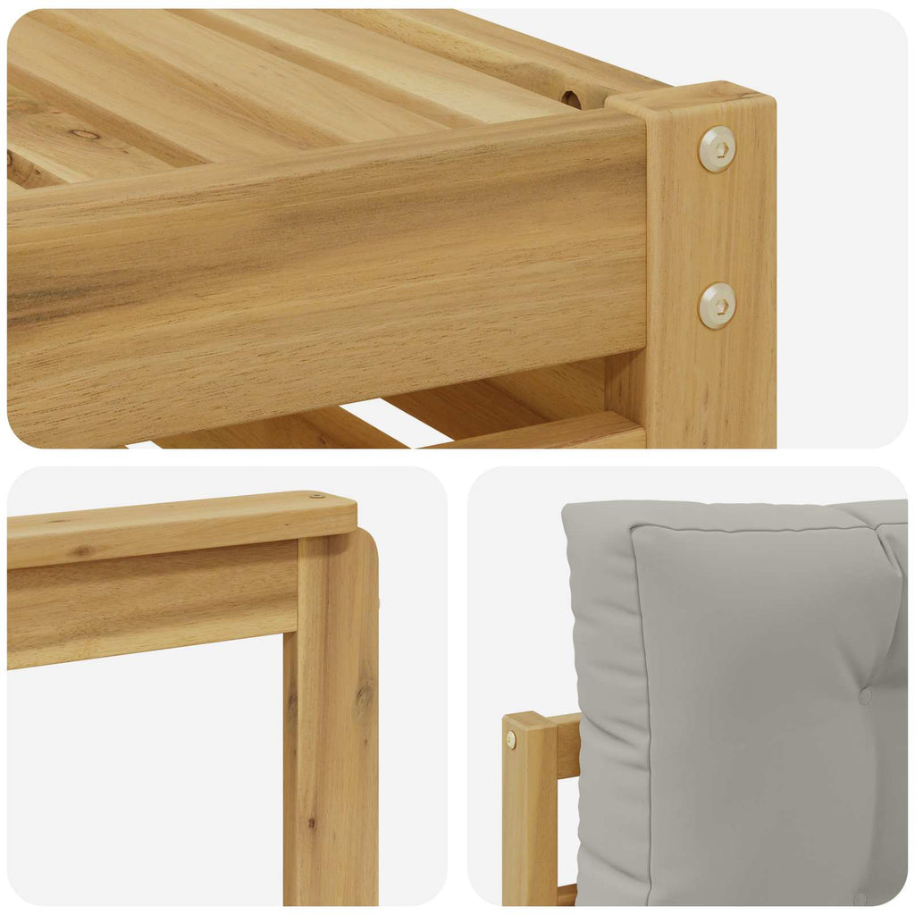 vidaXL Zestaw sof na zewnątrz z poduszką 7 pcs Biały i jasnoszary