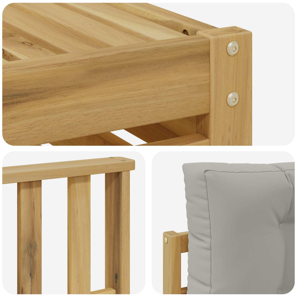 vidaXL Zestaw sof na zewnątrz z poduszką 7 pcs Biały i jasnoszary