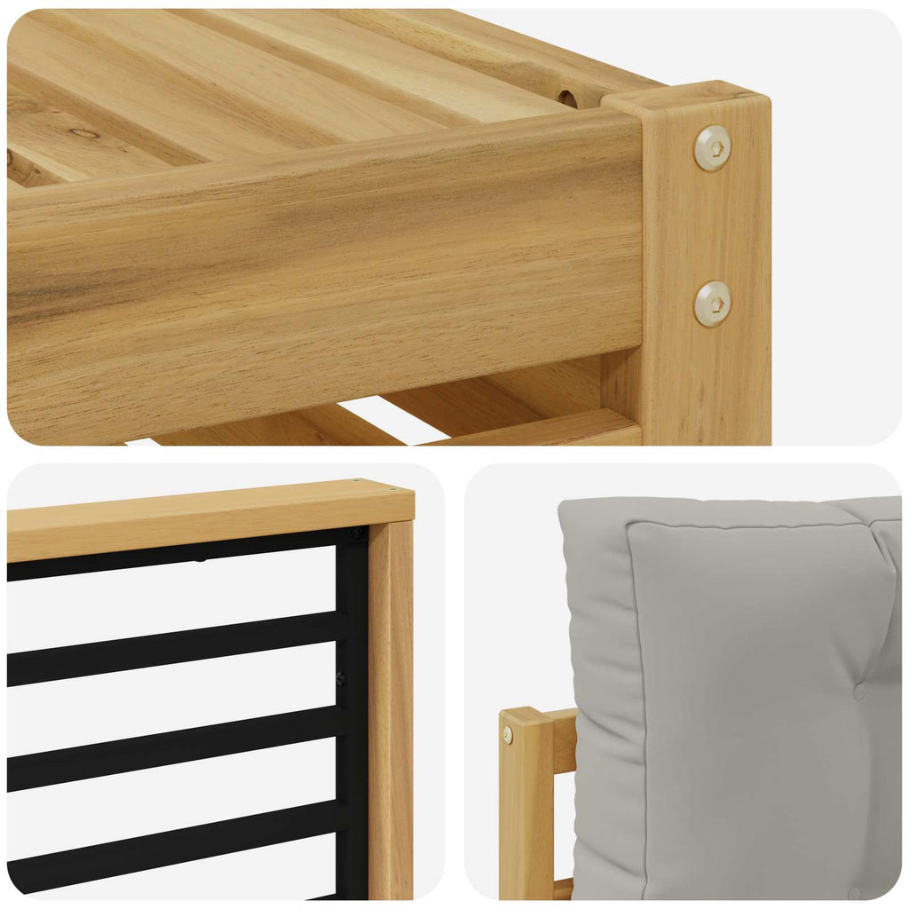 vidaXL Zestaw sof na zewnątrz z poduszką 7 pcs Biały i jasnoszary