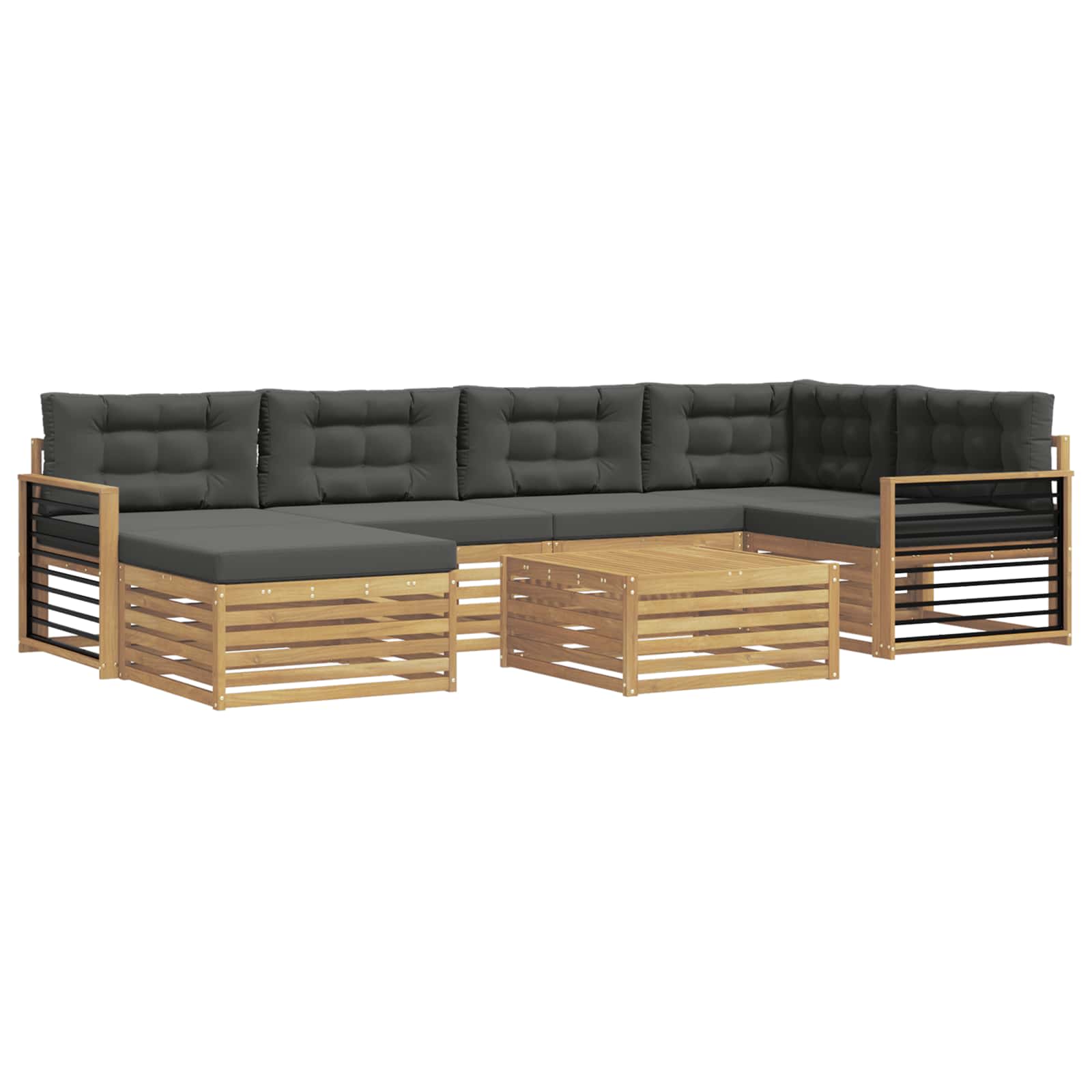 vidaXL Zestaw sof na zewnątrz z poduszką 7 pcs Biały i antracyt