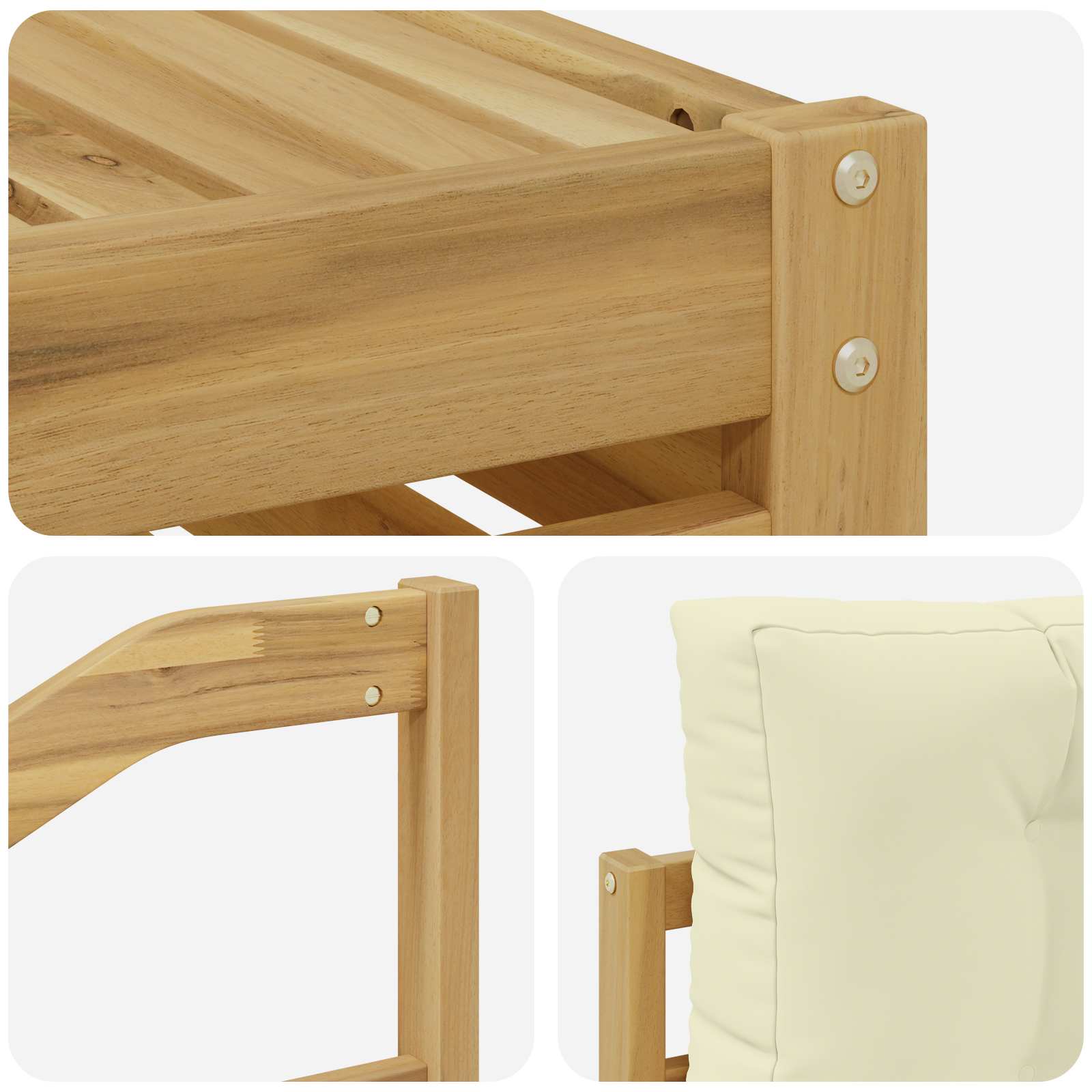 vidaXL Zestaw sof na zewnątrz z poduszką 7 pcs Biały i kremowy