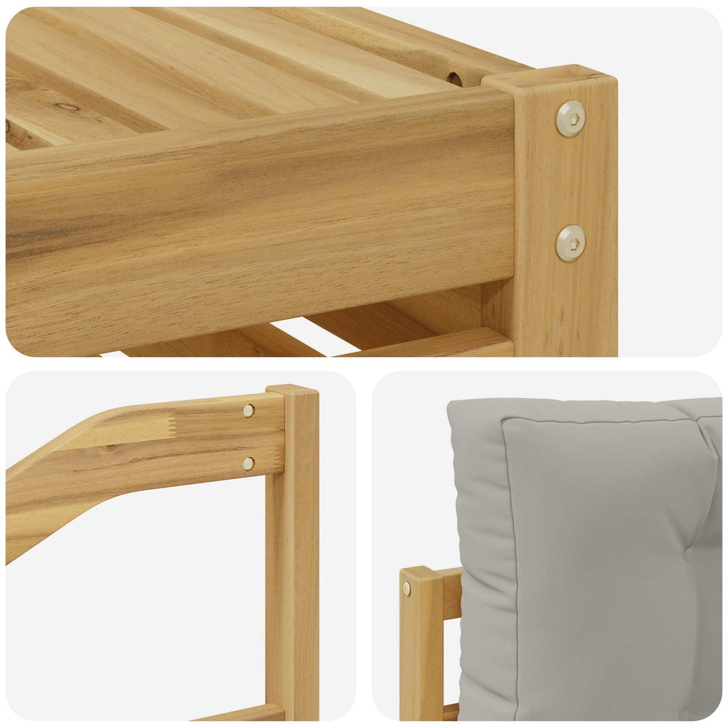 vidaXL Zestaw sof na zewnątrz z poduszką 7 pcs Biały i jasnoszary