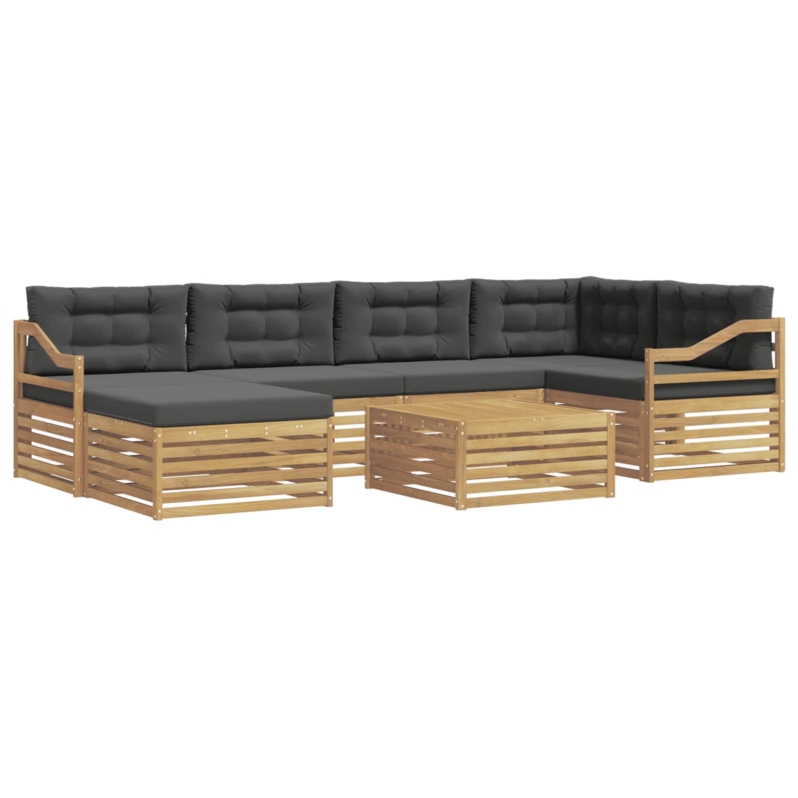 vidaXL Zestaw sof na zewnątrz z poduszką 7 pcs Biały i antracyt
