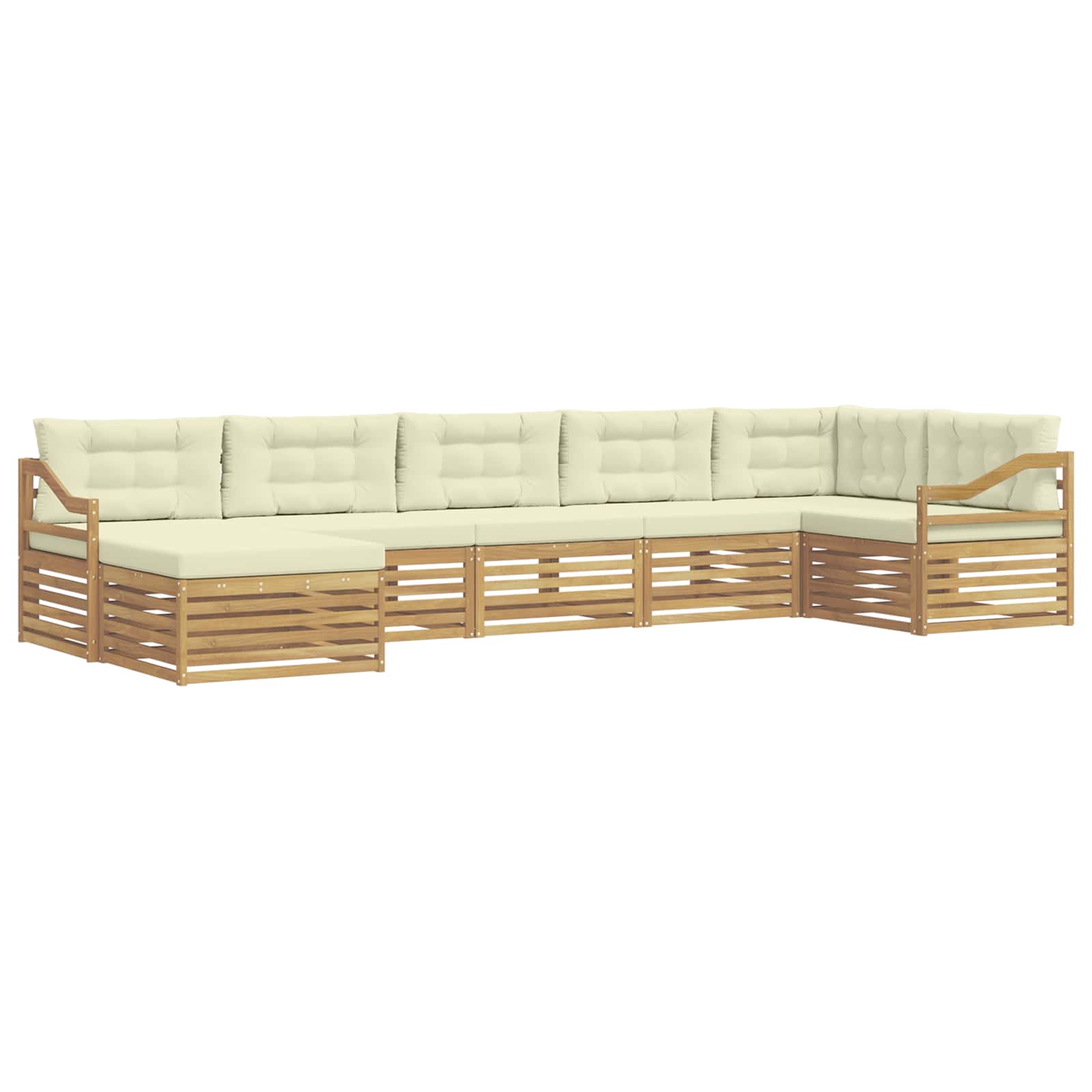 vidaXL Zestaw sof na zewnątrz z poduszką 7 pcs Biały i kremowy