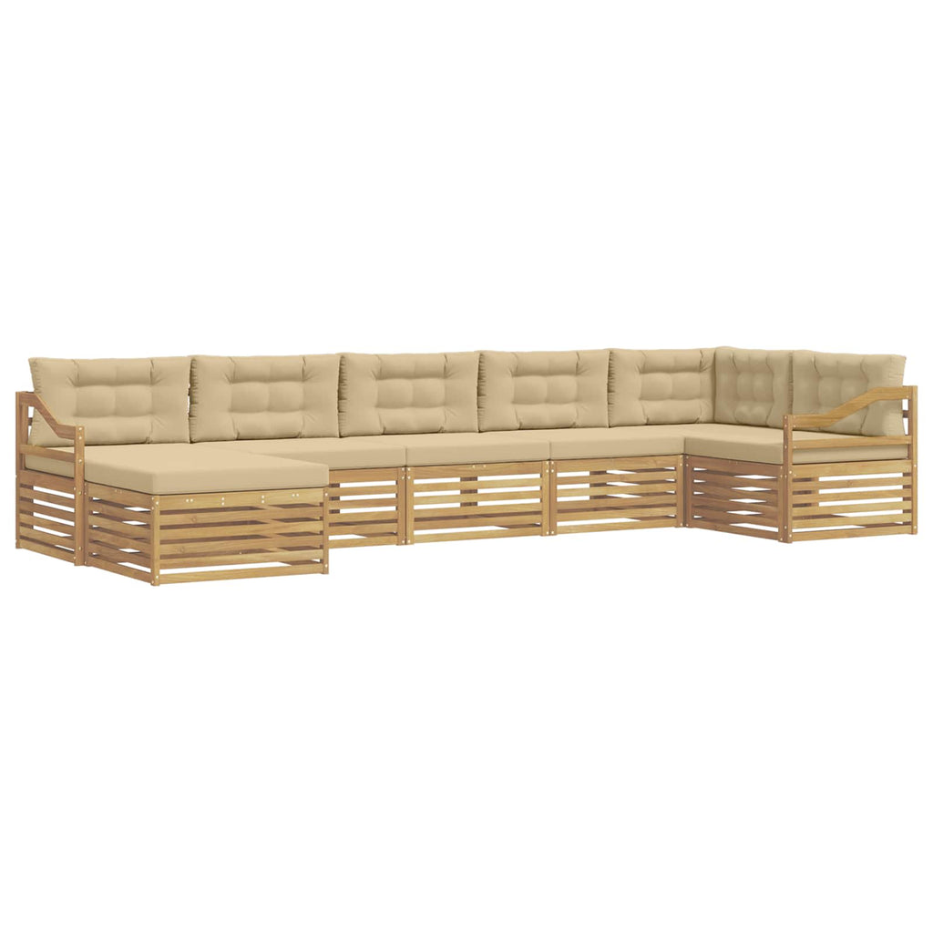 vidaXL Zestaw sof na zewnątrz 7 pcs Biały i Beżowy