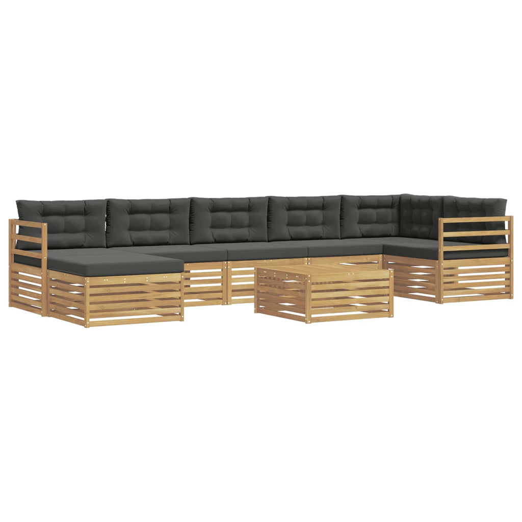 vidaXL Zestaw sof na zewnątrz z poduszką 8 pcs Biały i antracyt