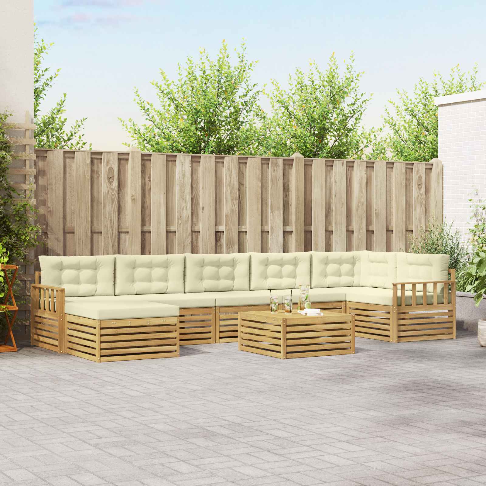 vidaXL Zestaw sof na zewnątrz z poduszką 8 pcs
