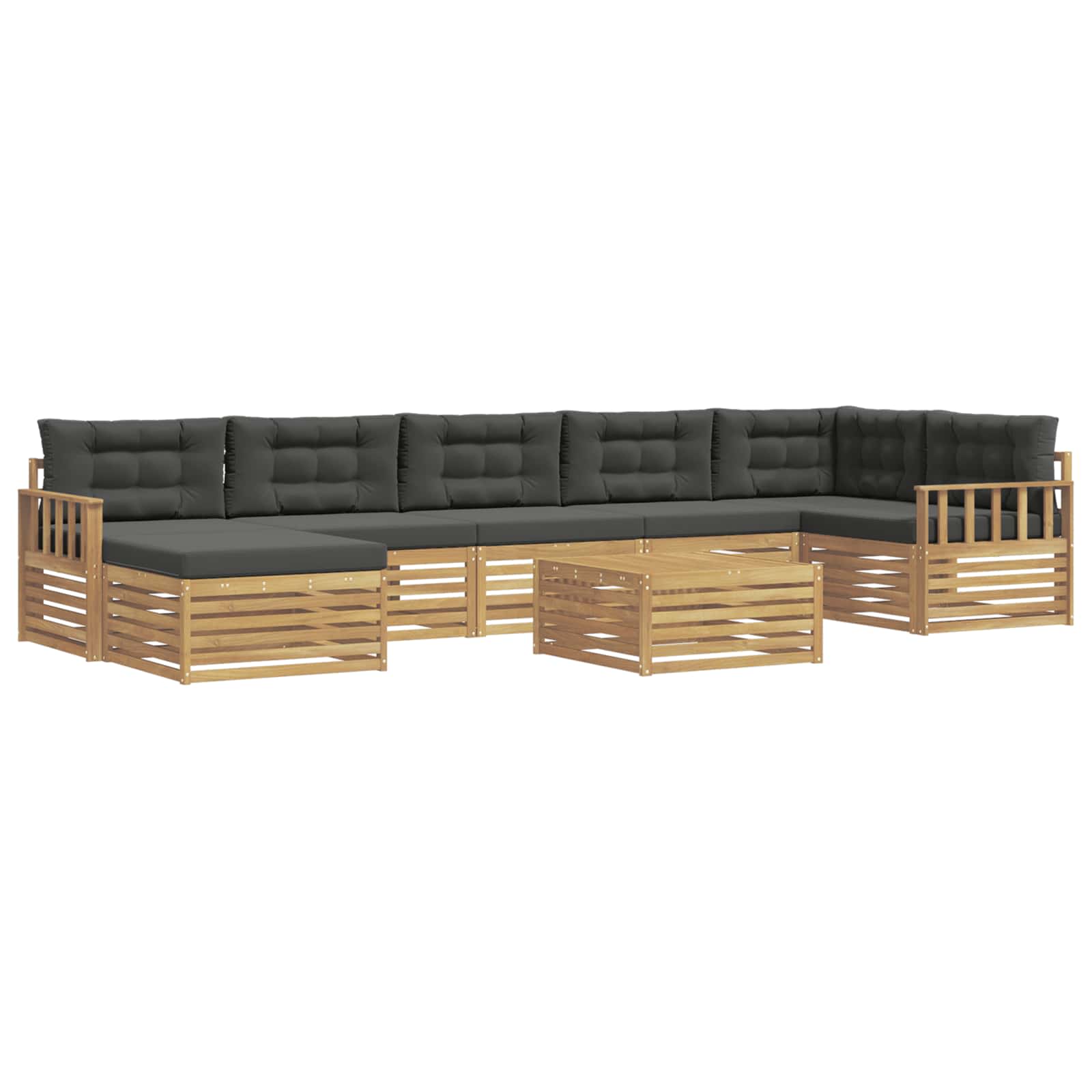 vidaXL Zestaw sof na zewnątrz z poduszką 8 pcs Biały i antracyt