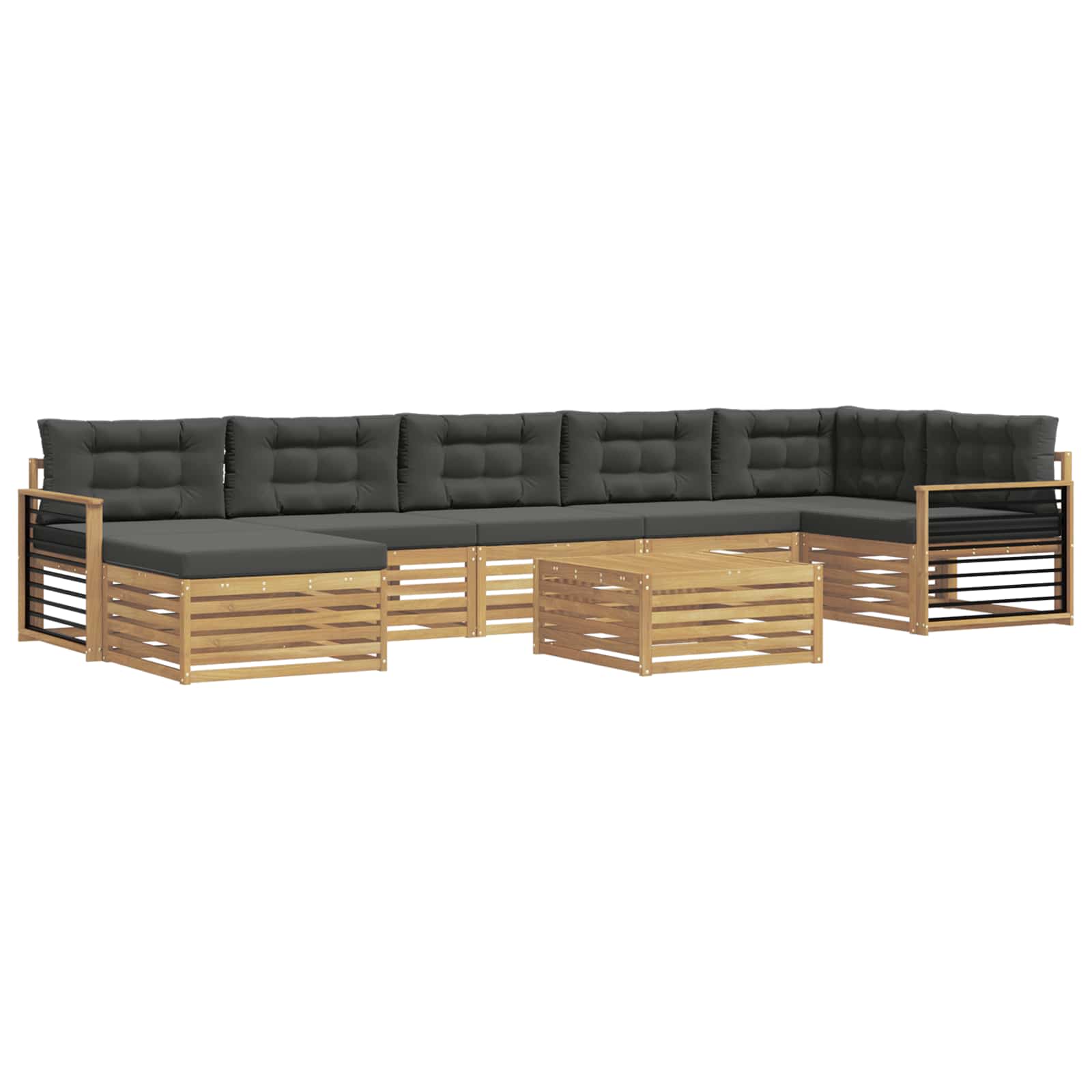 vidaXL Zestaw sof na zewnątrz z poduszką 8 pcs Biały i antracyt