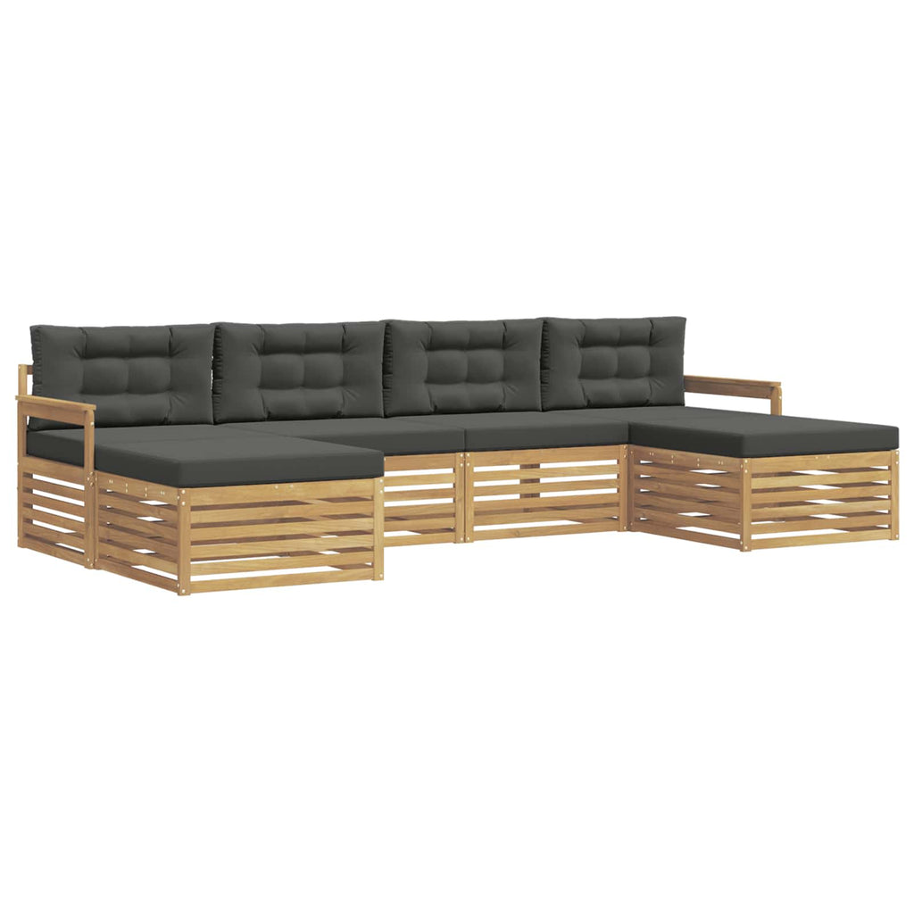 vidaXL Zestawy sof 6 pcs Biały i antracyt Lite Drewno Akacji