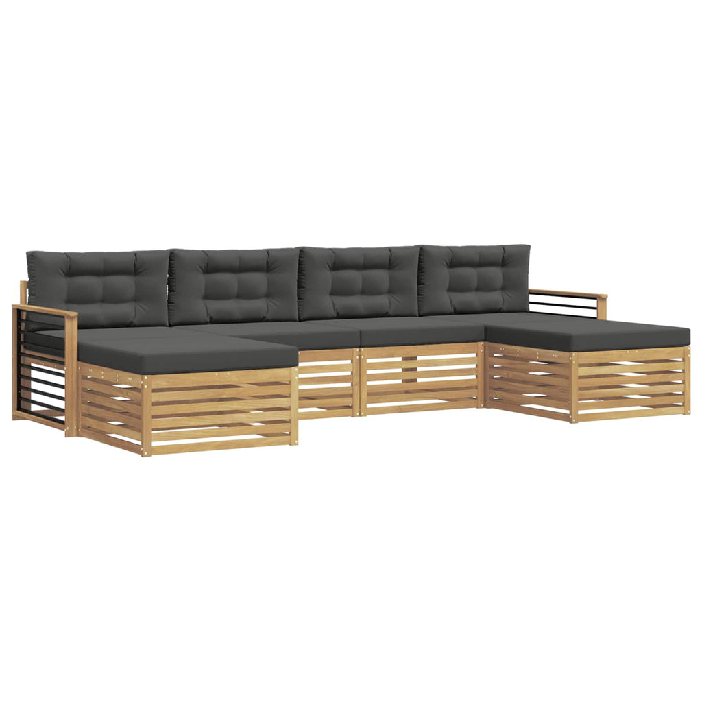 vidaXL Zestawy sof 6 pcs Biały i antracyt Lite Drewno Akacji