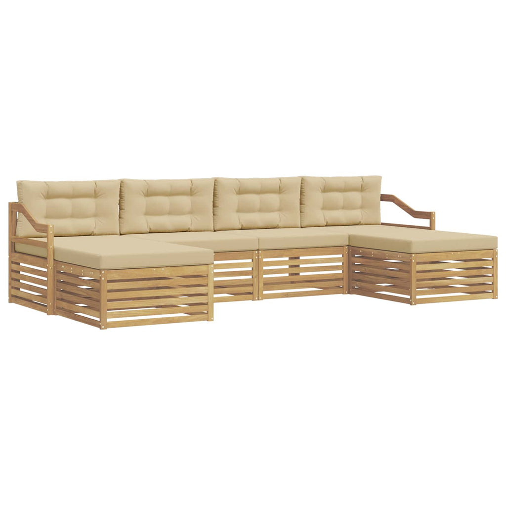 vidaXL Zestaw sof na zewnątrz 6 pcs Biały i Beżowy 325 x 162,5 x 73 cm