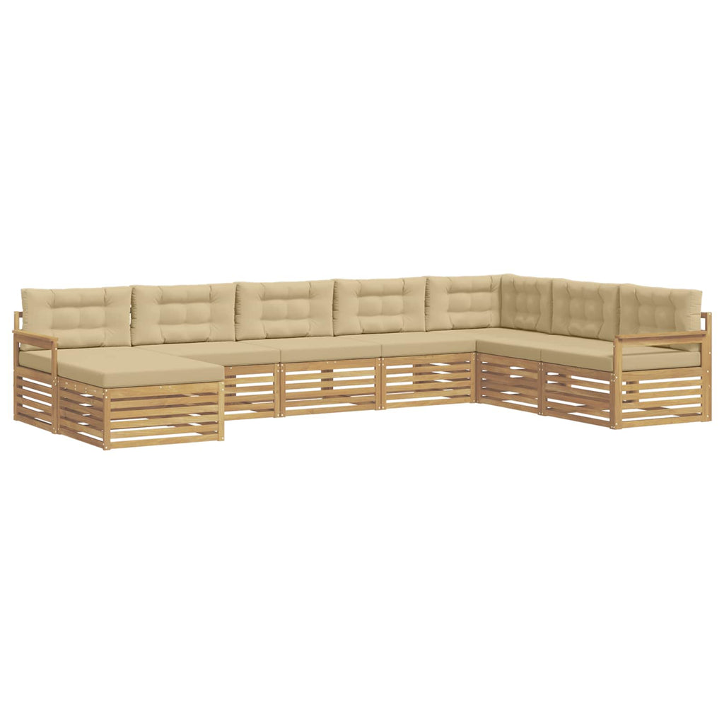 vidaXL Zestaw sof na zewnątrz z poduszką 8 pcs Biały i Beżowy