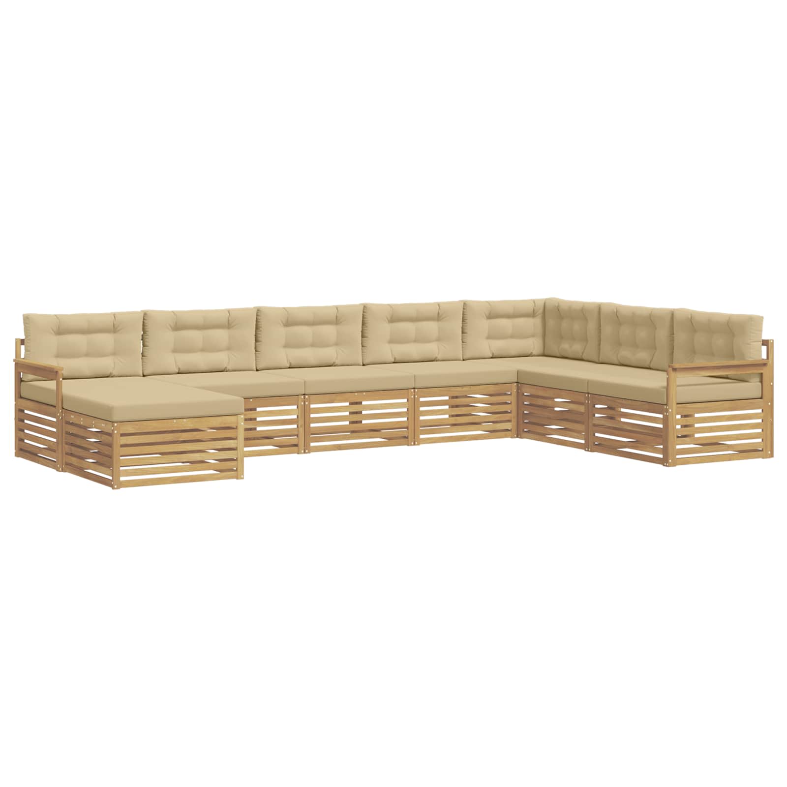 vidaXL Zestaw sof na zewnątrz z poduszką 8 pcs Biały i Beżowy
