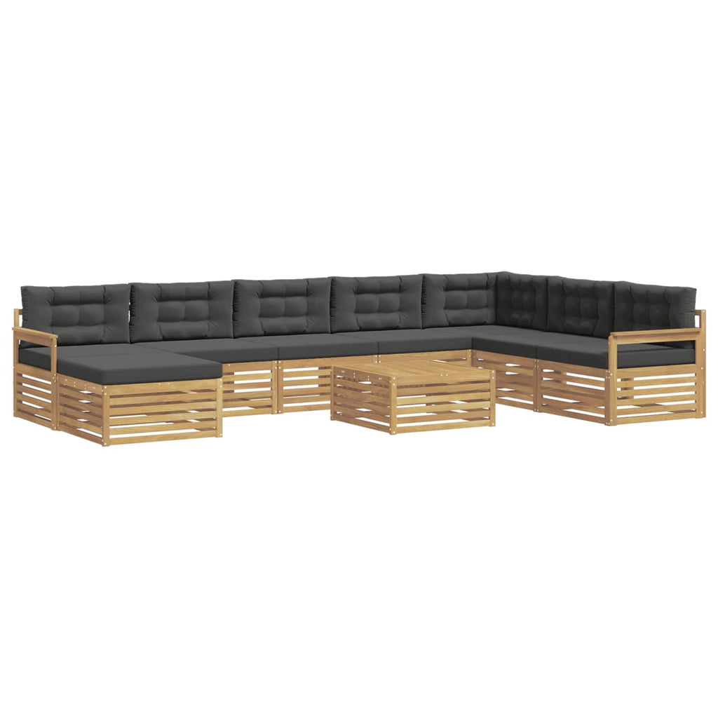 vidaXL Zestaw sof na zewnątrz z poduszką 9 pcs Biały i antracyt