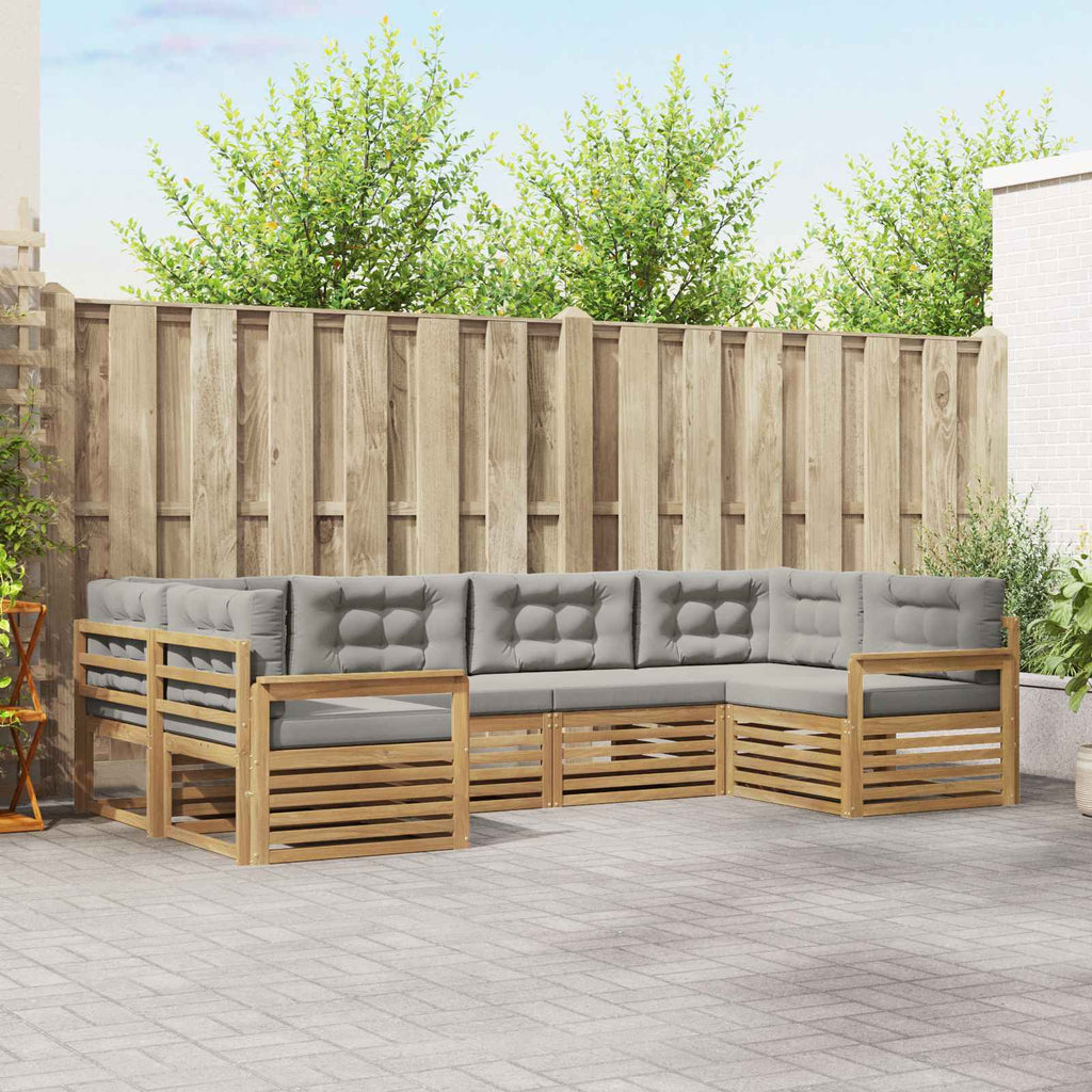 vidaXL Zestaw sof na zewnątrz z poduszką 6 pcs Biały i jasnoszary