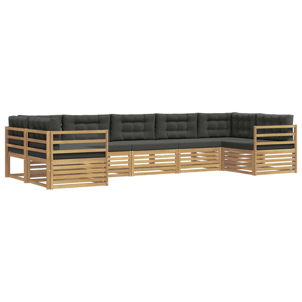 vidaXL Zestaw sof na zewnątrz 7 pcs Biały i antracyt Poliester