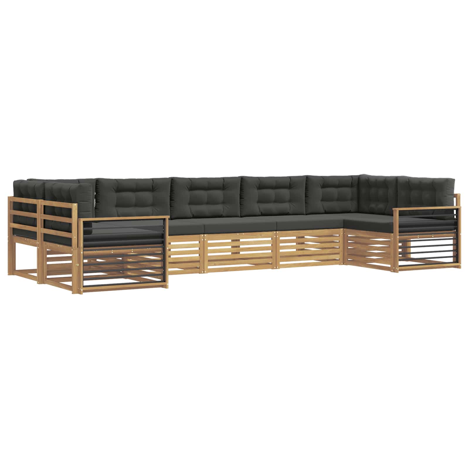 vidaXL Zestaw sof na zewnątrz z poduszką 7 pcs Biały i antracyt