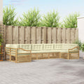 vidaXL Zestaw sof na zewnątrz 7 pcs Biały i kremowy Poliester