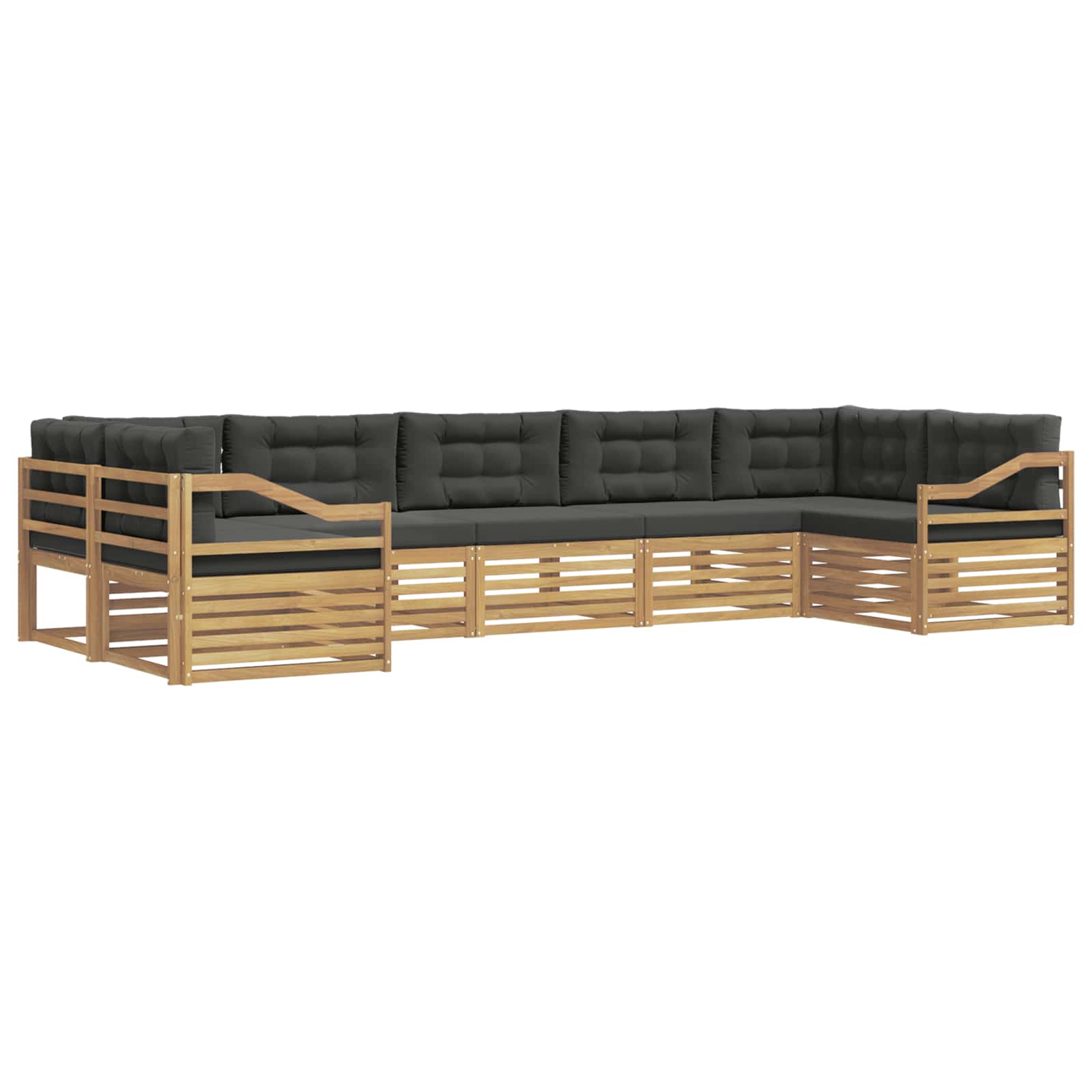 vidaXL Zestaw sof na zewnątrz 7 pcs Biały i antracyt Poliester