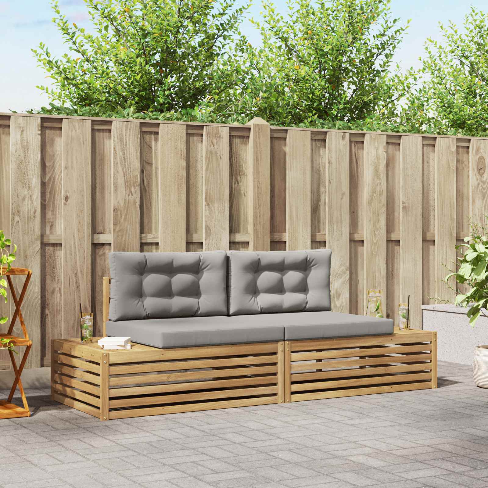 vidaXL Zestaw sof na zewnątrz Biały 230,5 x 83 x 73 cm Poliester