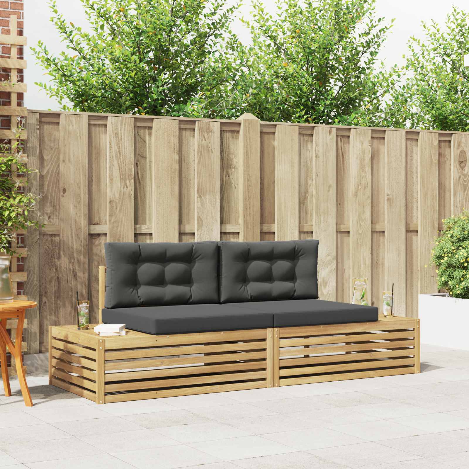 vidaXL Zestaw sof na zewnątrz Biały 230,5 x 83 x 73 cm Poliester